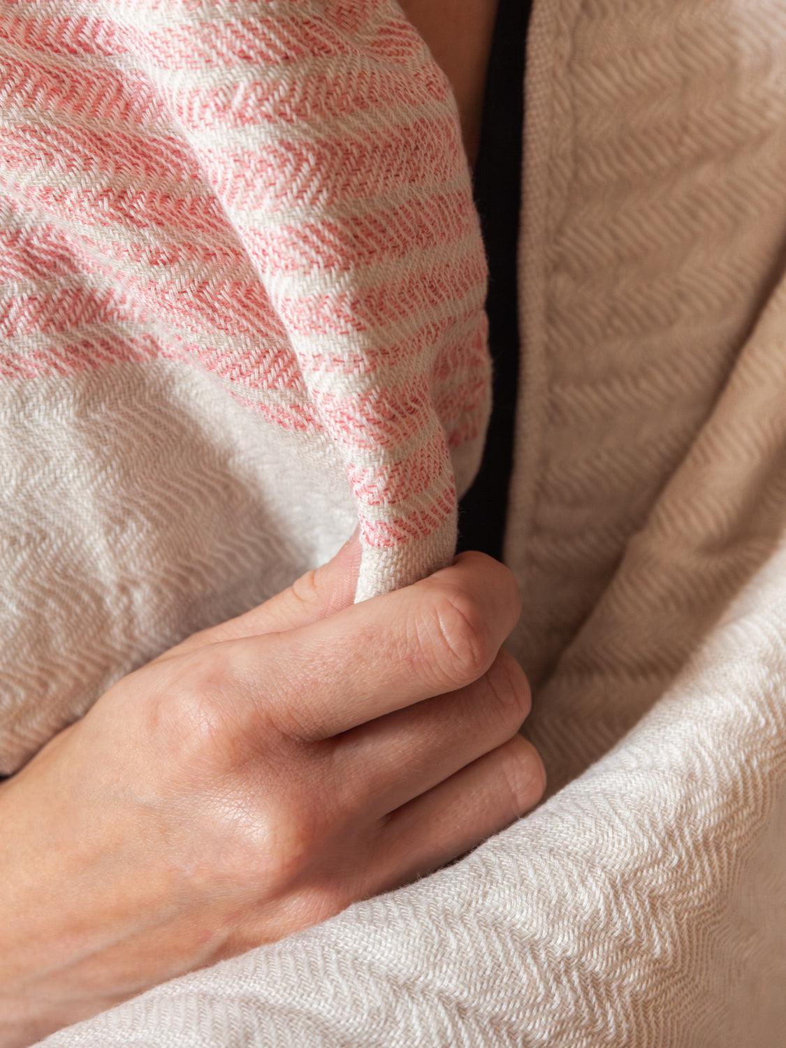 Organic Linen Towel - Beige