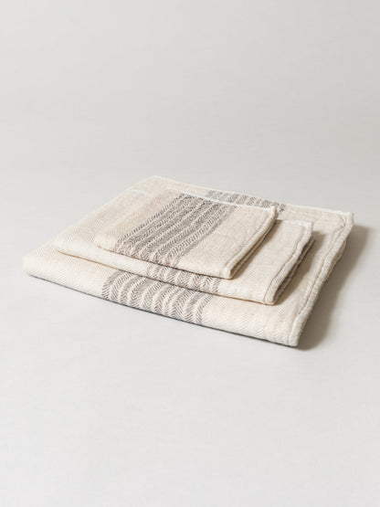 Organic Linen Towel - Beige