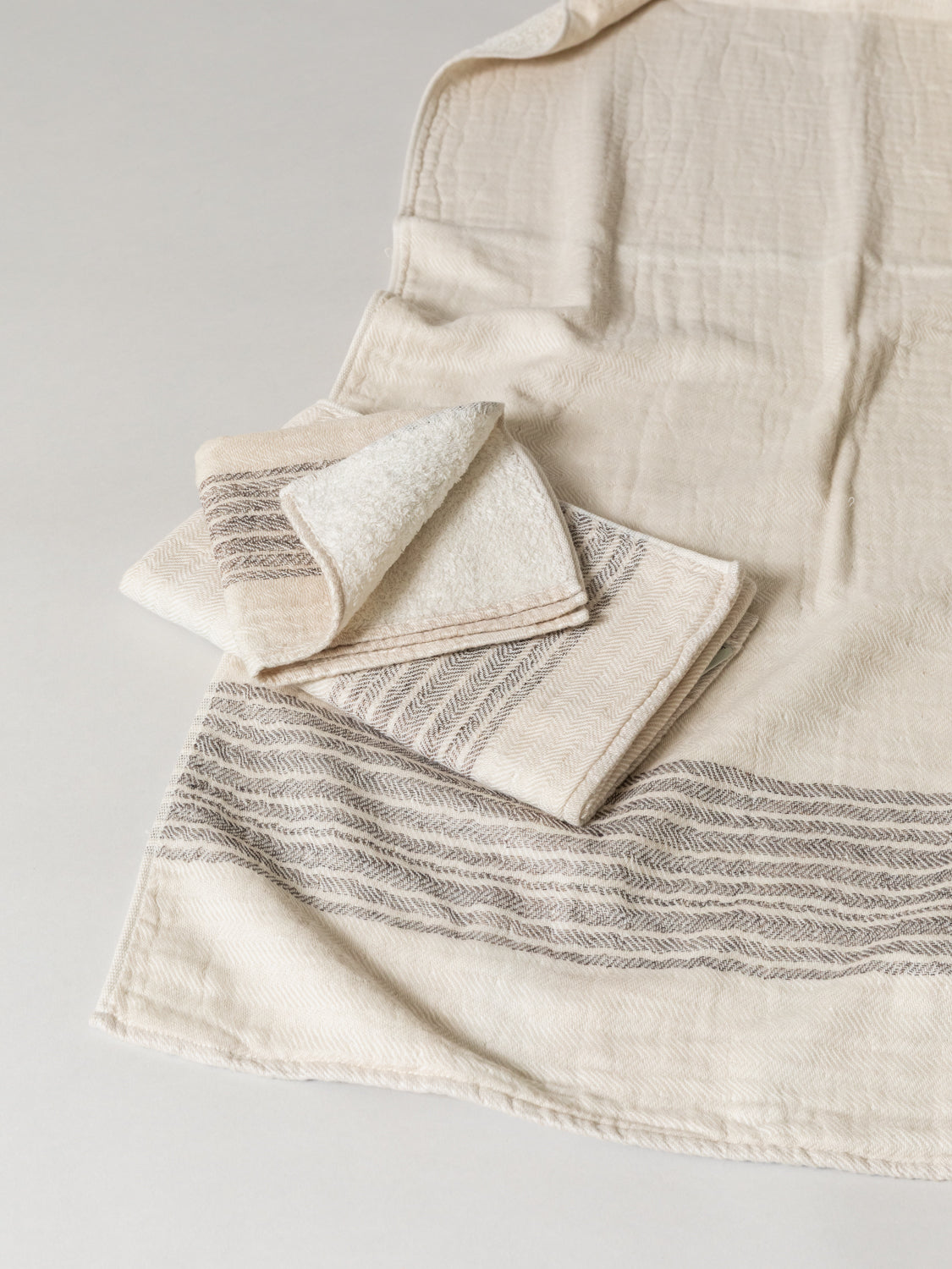 Organic Linen Towel - Beige