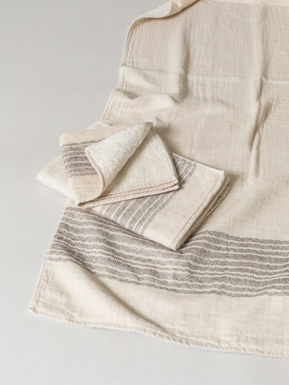 Organic Linen Towel - Beige